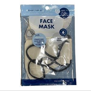 Sustainable Solutions White Reusable, Washable, and Adjustable Face Mask UNOPEN